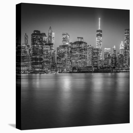 Manhattan Skyline Night-Edit-3-Moises Levy-Stretched Canvas