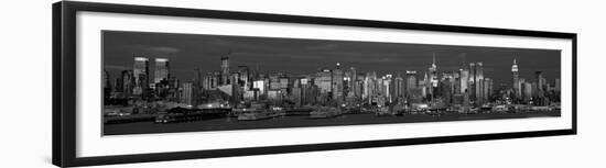 Manhattan Skyline, NYC (B&W)-Richard Berenholtz-Framed Art Print