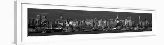 Manhattan Skyline, NYC (B&W)-Richard Berenholtz-Framed Art Print