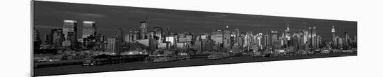 Manhattan Skyline, NYC (B&W)-Richard Berenholtz-Mounted Art Print