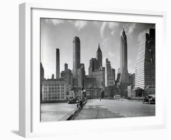 Manhattan Skyline - South Street and Jones Lane, Manhattan-Berenice Abbott-Framed Giclee Print