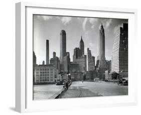 Manhattan Skyline - South Street and Jones Lane, Manhattan-Berenice Abbott-Framed Giclee Print