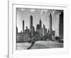 Manhattan Skyline - South Street and Jones Lane, Manhattan-Berenice Abbott-Framed Giclee Print