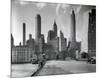 Manhattan Skyline - South Street and Jones Lane, Manhattan-Berenice Abbott-Mounted Giclee Print