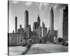 Manhattan Skyline - South Street and Jones Lane, Manhattan-Berenice Abbott-Stretched Canvas