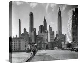 Manhattan Skyline - South Street and Jones Lane, Manhattan-Berenice Abbott-Stretched Canvas
