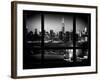 Manhattan Skyline with the Empire State Building by Night - Manhattan, New York City, USA-Philippe Hugonnard-Framed Photographic Print