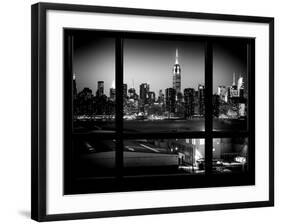 Manhattan Skyline with the Empire State Building by Night - Manhattan, New York City, USA-Philippe Hugonnard-Framed Photographic Print