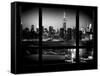 Manhattan Skyline with the Empire State Building by Night - Manhattan, New York City, USA-Philippe Hugonnard-Framed Stretched Canvas