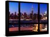 Manhattan Skyline with the Empire State Building by Night -NY Cityscape - Manhattan, New York, USA-Philippe Hugonnard-Stretched Canvas