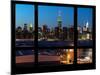 Manhattan Skyline with the Empire State Building by Night -NY Cityscape - Manhattan, New York, USA-Philippe Hugonnard-Mounted Photographic Print