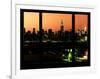 Manhattan Skyline with the Empire State Building by Night -NY Cityscape - Manhattan, New York, USA-Philippe Hugonnard-Framed Photographic Print