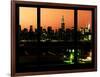 Manhattan Skyline with the Empire State Building by Night -NY Cityscape - Manhattan, New York, USA-Philippe Hugonnard-Framed Photographic Print