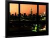 Manhattan Skyline with the Empire State Building by Night -NY Cityscape - Manhattan, New York, USA-Philippe Hugonnard-Framed Photographic Print