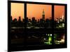 Manhattan Skyline with the Empire State Building by Night -NY Cityscape - Manhattan, New York, USA-Philippe Hugonnard-Mounted Photographic Print