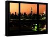 Manhattan Skyline with the Empire State Building by Night -NY Cityscape - Manhattan, New York, USA-Philippe Hugonnard-Framed Stretched Canvas