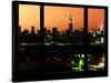 Manhattan Skyline with the Empire State Building by Night -NY Cityscape - Manhattan, New York, USA-Philippe Hugonnard-Stretched Canvas