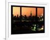 Manhattan Skyline with the Empire State Building by Night -NY Cityscape - Manhattan, New York, USA-Philippe Hugonnard-Framed Photographic Print