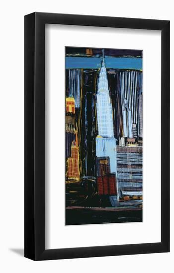 Manhattan Skyline-Mark Gleberzon-Framed Art Print