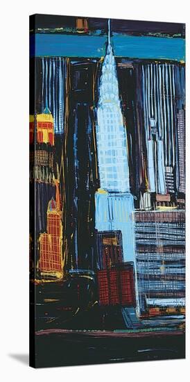 Manhattan Skyline-Mark Gleberzon-Stretched Canvas