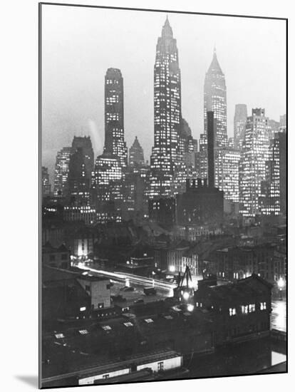 Manhattan Skyline-Andreas Feininger-Mounted Photographic Print