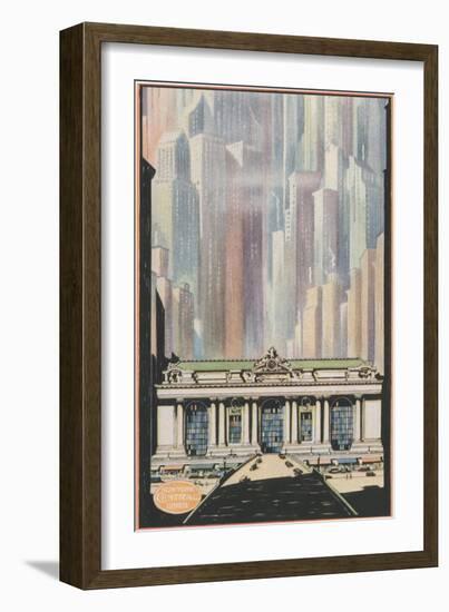 Manhattan Skyscrapers and Grand Central-null-Framed Art Print