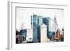 Manhattan Skyscrapers II - In the Style of Oil Painting-Philippe Hugonnard-Framed Giclee Print