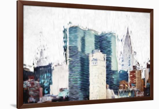 Manhattan Skyscrapers II - In the Style of Oil Painting-Philippe Hugonnard-Framed Giclee Print