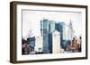 Manhattan Skyscrapers II - In the Style of Oil Painting-Philippe Hugonnard-Framed Giclee Print