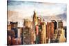 Manhattan Skyscrapers - In the Style of Oil Painting-Philippe Hugonnard-Stretched Canvas