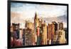 Manhattan Skyscrapers - In the Style of Oil Painting-Philippe Hugonnard-Framed Giclee Print