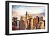 Manhattan Skyscrapers - In the Style of Oil Painting-Philippe Hugonnard-Framed Premium Giclee Print