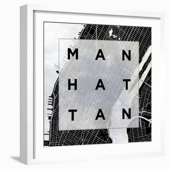 Manhattan Square BW-SD Graphics Studio-Framed Art Print