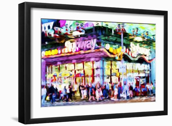 Manhattan Subway - In the Style of Oil Painting-Philippe Hugonnard-Framed Giclee Print