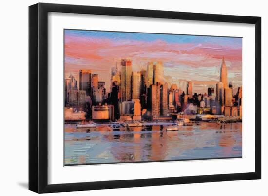 Manhattan Sunrise-Savannah Miller-Framed Art Print