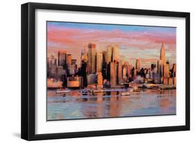 Manhattan Sunrise-Savannah Miller-Framed Art Print