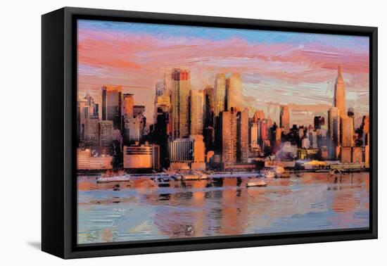 Manhattan Sunrise-Savannah Miller-Framed Stretched Canvas