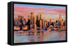 Manhattan Sunrise-Savannah Miller-Framed Stretched Canvas