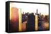 Manhattan Sunset Colors-Philippe Hugonnard-Framed Stretched Canvas