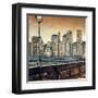 Manhattan Sunset I-Matthew Daniels-Framed Art Print