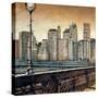 Manhattan Sunset I-Matthew Daniels-Stretched Canvas