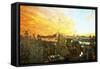 Manhattan Sunset III - In the Style of Oil Painting-Philippe Hugonnard-Framed Stretched Canvas