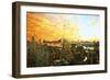 Manhattan Sunset III - In the Style of Oil Painting-Philippe Hugonnard-Framed Giclee Print