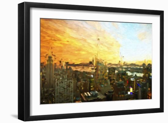 Manhattan Sunset III - In the Style of Oil Painting-Philippe Hugonnard-Framed Giclee Print
