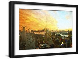 Manhattan Sunset III - In the Style of Oil Painting-Philippe Hugonnard-Framed Giclee Print