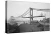 Manhattan Suspension Bridge under Construction as Viewed from Brooklyn-null-Stretched Canvas