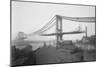 Manhattan Suspension Bridge under Construction as Viewed from Brooklyn-null-Mounted Art Print