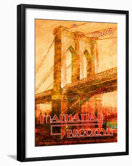 Manhattan to Brooklyn-The Vintage Collection-Framed Giclee Print