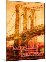 Manhattan to Brooklyn-The Vintage Collection-Mounted Giclee Print