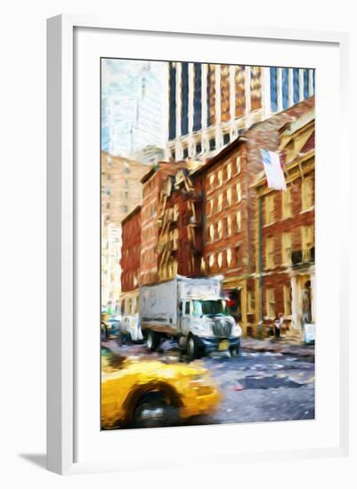 Manhattan Traffic - In the Style of Oil Painting-Philippe Hugonnard-Framed Giclee Print